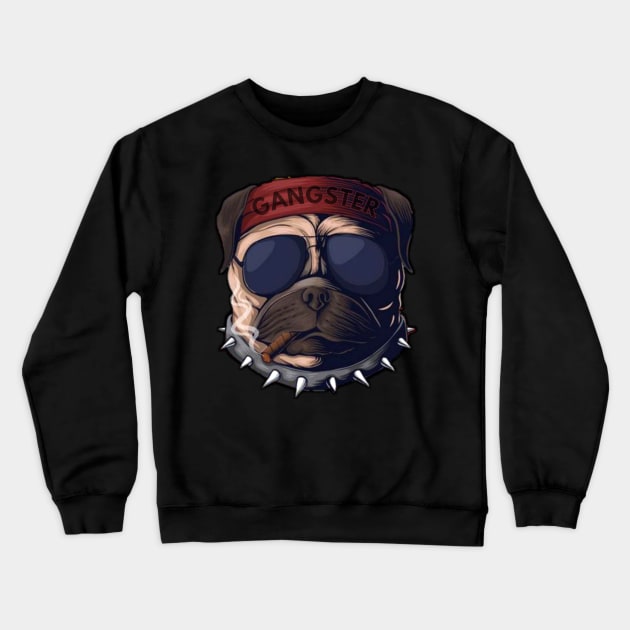 Gangster Dog Crewneck Sweatshirt by Dsense Ilustrator